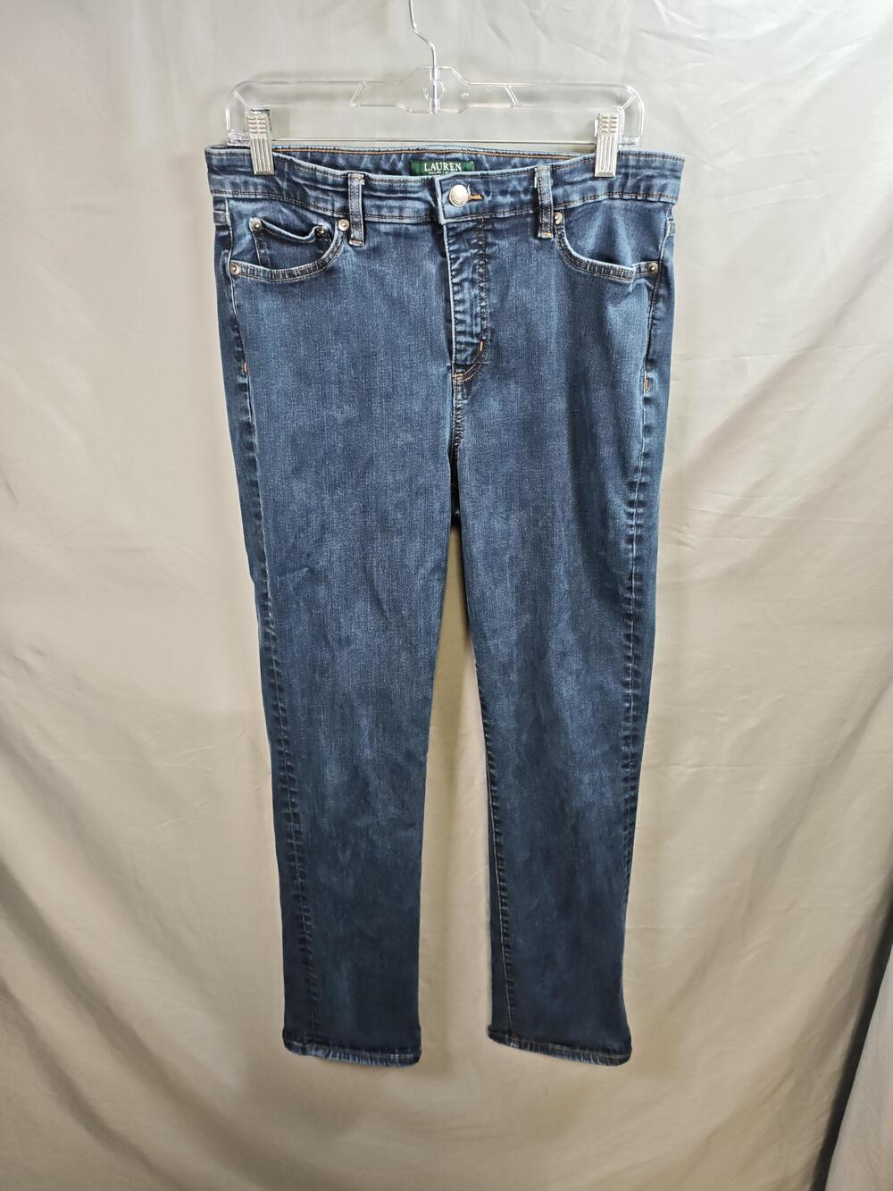 Lauren Ralph Lauren Jeans Womens 14 Blue Medium Wash Denim Slim Leg Classic Fit